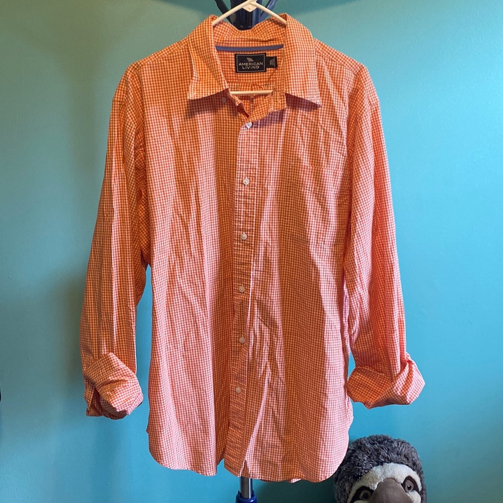 American Living Men’s XXL Button Down Long Sleeve Shirt EUC